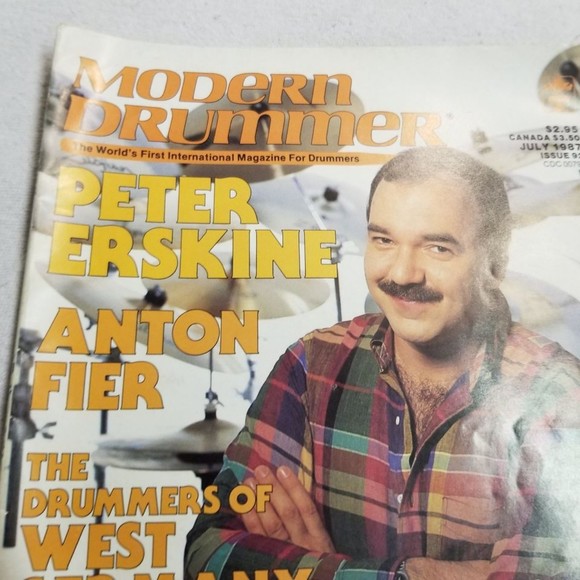 July 1987 Modern Drummer mag Peter Erskine Anton Fier - Picture 3 of 10